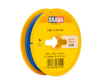 Brawa 3155 Litze 0,14 mm blau, 25 m