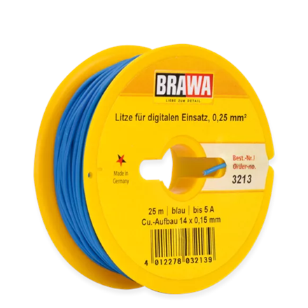 Brawa 3213 Litze für digitalen Einsatz, 0,25 mm², blau