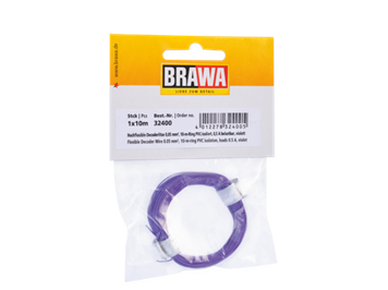 BRAWA 32400 Hochflexible Decoderlitze violett 0,05mm, Länge 10m