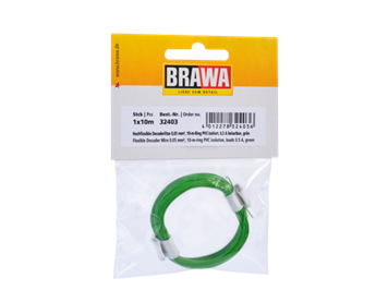 BRAWA 32403 Hochflexible Decoderlitze grün 0,05mm, Länge 10m