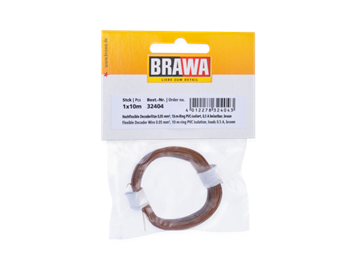 BRAWA 32404 Hochflexible Decoderlitze braun 0,05mm, Länge 10m