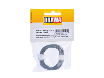 BRAWA 32407 Hochflexible Decoderlitze grau 0,05mm, Länge 10m