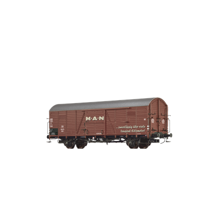 Brawa 50473 GEDECKTER GÜTERWAGEN GLR 23 "MAN" DER DB, DC 2L - H0 (1:87)