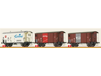 Brawa 50882 Güterwagen Set K2 Schweiz 3-teilig, AC 3L - H0 (1:87)
