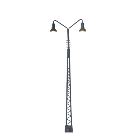 BRAWA 84019 Gittermastleuchte, 2-fach, Stecksockel mit LED - H0 (1:87)
