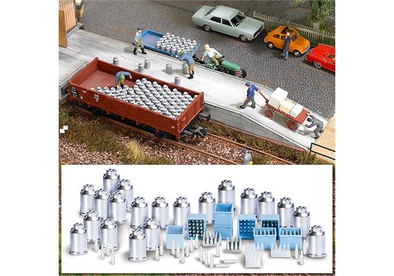 Busch 1145 Milchkannen & Milchkästen - H0 (1:87)