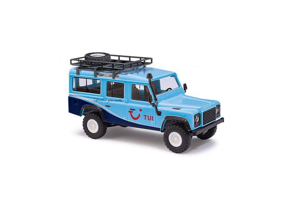 Busch 50334 Land Rover Defender, TUI mit Gepäckträger und Koffer - H0 (1:87)