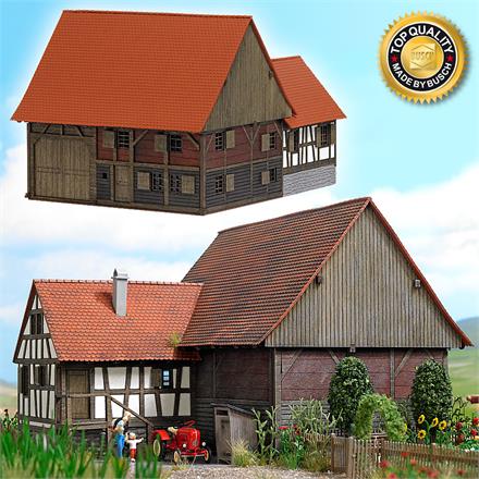 Busch Kleinbauernhaus aus Mennwangen (echt Holz) - H0 (1:87)