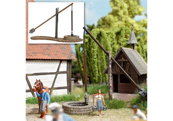 Busch Ziehbrunnen (echt Holz) HO