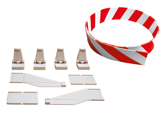 Carrera 20085220 Leitplankenset, rot/weiss 3 m