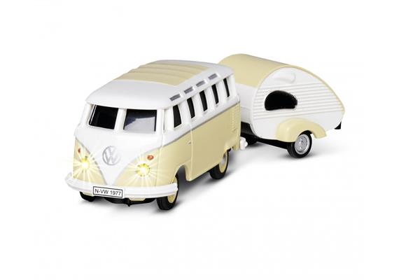 Carson 500504164 VW T1 Samba Bus mit Wohnwagen 2.4GHz 100% - H0 (1:87) | Bild 2