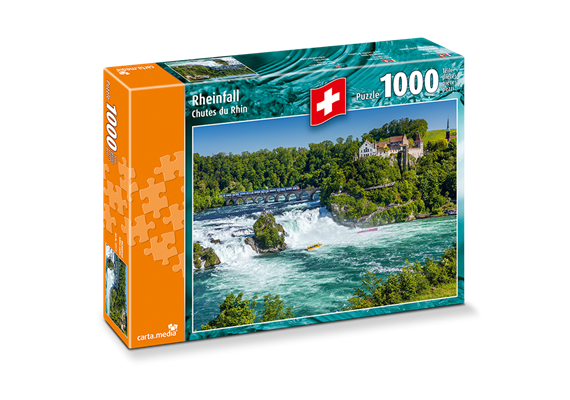 Carta.Media 7271 Puzzle Reihnfall mit Schloss Laufen, 1000 teilig