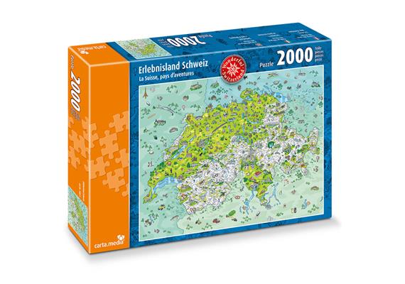 Carta.Media 7403 Puzzle Erlebnisland Schweiz, 2'000 Teile