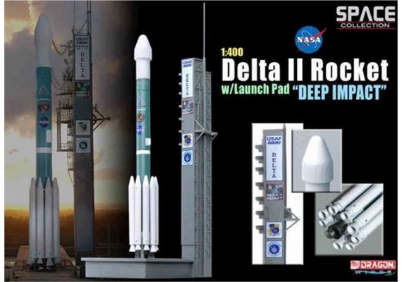 Dragon 500756243 DELTA II Rocket w/LaunchPad "Deep Impact" Fertigmodell 1:400