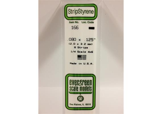 Evergreen 166 Vierkantprofile, 350x2,00x3,20mm, 8 Stück | Bild 2