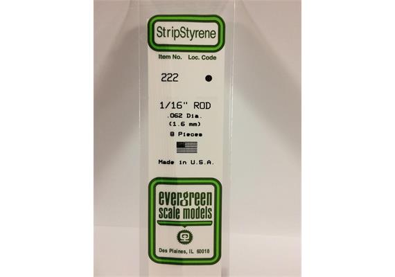 Evergreen 222 Rundstab, 35 cm lang, Durchm.1,6 mm, 8 Stück | Bild 2