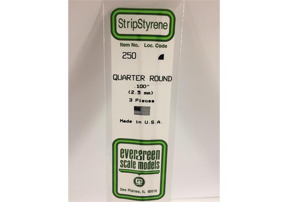 Evergreen 250 Viertelrundstange, 35 cm lang,Durchm. 2,50 mm, 3 Stück | Bild 2