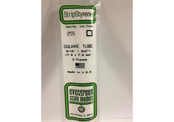 Evergreen 255 Quadratrohr, 35 cm lang, 7,9 mm Kantenl.-5/16. 2 Stück | Bild 2