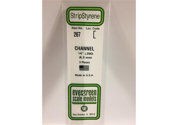 Evergreen 267 U-Profil, 350x6,3x2,0 mm - 1/4, 3 Stück | Bild 2