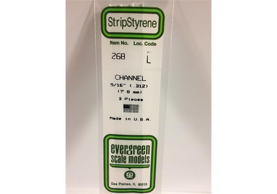 Evergreen 268 U-Profil, 350x7,9x2,4 mm - 5/16, 3 Stück | Bild 2