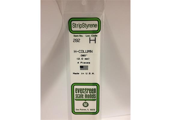 Evergreen 282 H-Profil, 350x2,0x1,9 mm, 4 Stück | Bild 2