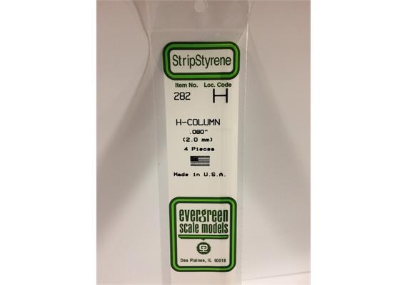 Evergreen 282 H-Profil, 350x2,0x1,9 mm, 4 Stück | Bild 2