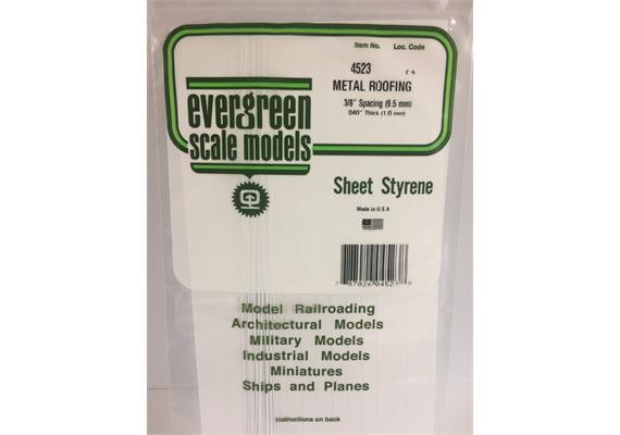 Evergreen 4523 Wellblech gefalzt, 1x150x300 mm, Raster 9,50 mm, 1 Stück | Bild 2