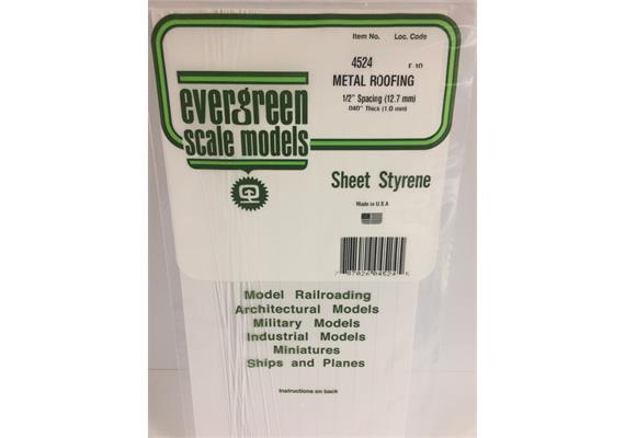 Evergreen 4524 Wellblech gefalzt, 1x150x300 mm, Raster 12,70 mm, 1 Stück | Bild 2