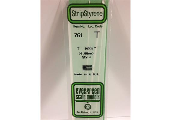 Evergreen 761 T-Profil, 35 mm lang, Höhe/Breite 0,9 mm, 4 Stück | Bild 2
