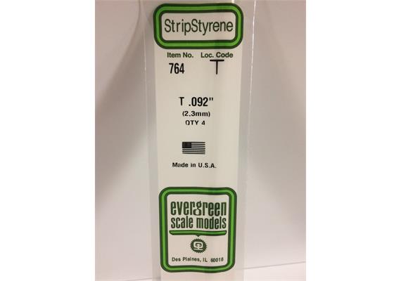 Evergreen 764 T-Profil, 35 mm lang, Höhe/Breite 2,3 mm, 3 Stück | Bild 2