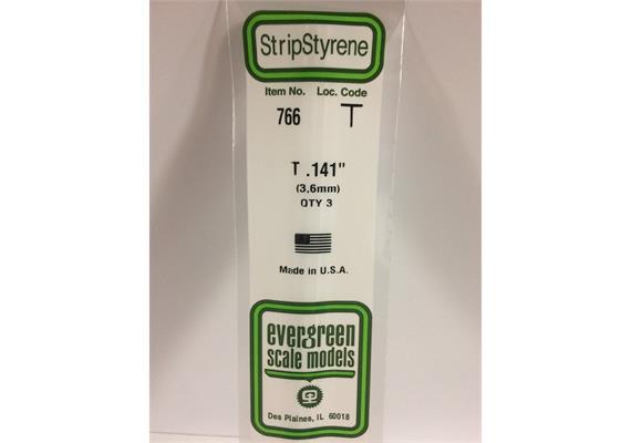 Evergreen 766 T-Profil, 35 mm lang, Höhe/Breite 3,6 mm, 3 Stück | Bild 2