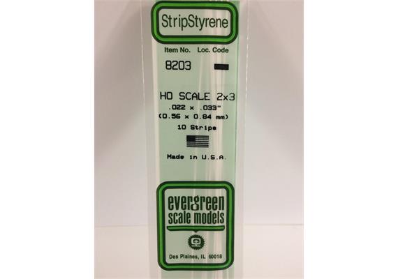 Evergreen 8202 Maßstab 1:87: Leisten, 350x0,6x0,6 mm, 10 Stück | Bild 2