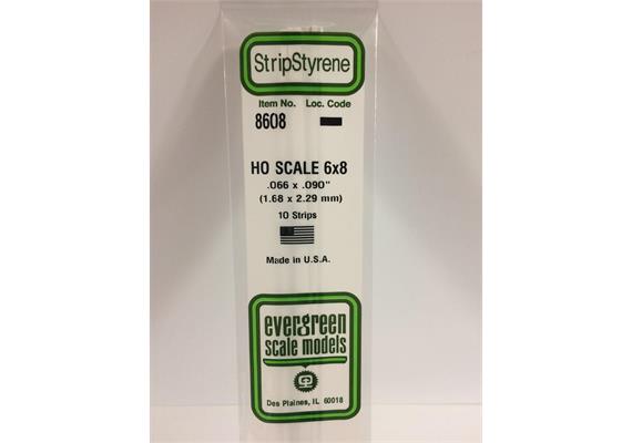 Evergreen 8608 Maßstab 1:87: Leisten, 350x1,7x2,3 mm, 10 Stück | Bild 2