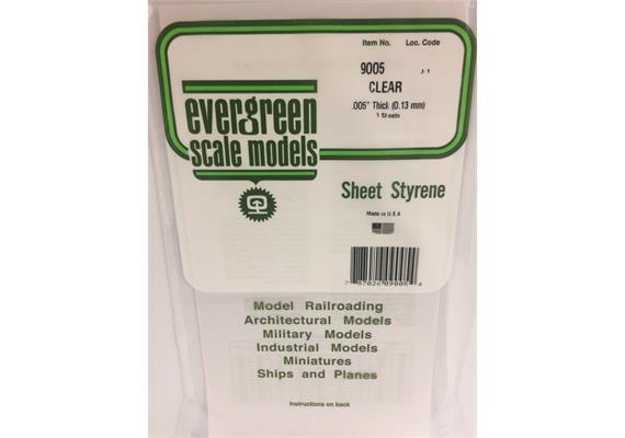 Evergreen 9005 Durchsichtige Polystyrolplatte, 150 x 300 x 0,13 mm, 3 Stück | Bild 2