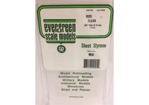 Evergreen 9005 Durchsichtige Polystyrolplatte, 150 x 300 x 0,13 mm, 3 Stück | Bild 2