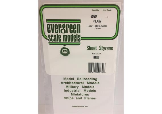 Evergreen 9030 Weiße Polystyrolplatte, 150x300x0,75 mm, 2 Stück | Bild 2