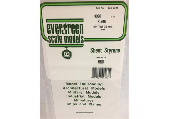 Evergreen 9080 Weiße Polystyrolplatte, 150x300x2,00 mm, 1 Stück | Bild 2