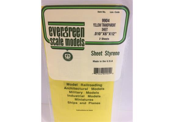 Evergreen 9904 Gelbe Polystyrolplatten, 2 Stück, 0,25x152,4x304,8 mm | Bild 2
