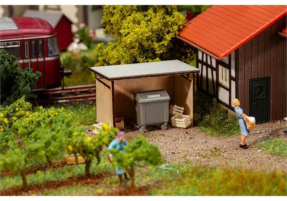 Faller 180300 Mülltonnenunterstand mit Wertstoffbehälter - H0 (1;87) | Bild 1