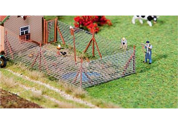 Faller 180414 Maschendrahtzaun mit Holzpfosten - H0 (1:87)