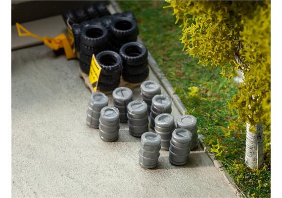 Faller 180971 10 Aluminium-Bierfässer - H0 (1:87)