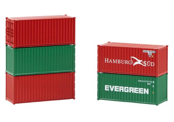 Faller 182051 20' Container, 5er-Set - H0 (1:87) | Bild 2