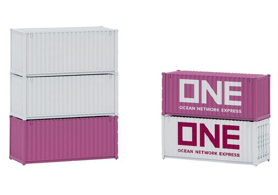 Faller 182052 20' Container ONE, 5er-Set - H0 (1:87) | Bild 2