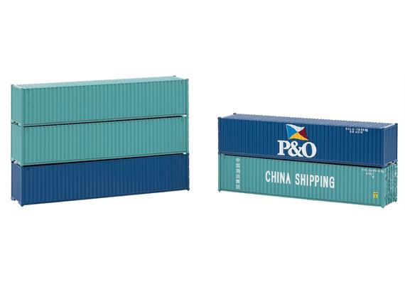 Faller 182151 40' Container, 5er-Set - H0 (1:87) | Bild 2