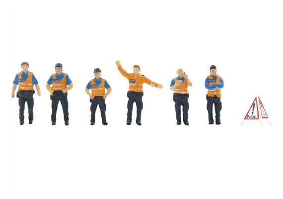 Faller 190788 Schweizer Polizeikontrolle CH 1, Warnweste orange - H0 (1:87)