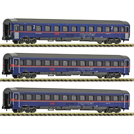 Fleischmann 6260084 3-tlg. Set: Eurofima-Wagen „Nightjet“, ÖBB - N (1:160)