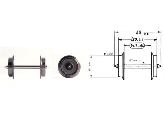 Fleischmann 6561 Austausch-Radsatz AC 25mm | Bild 1
