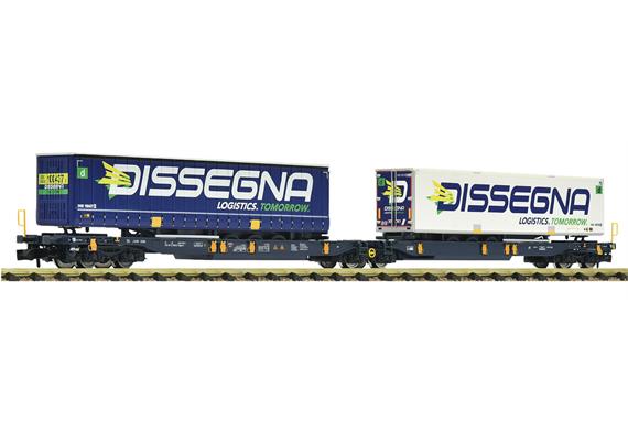 Fleischmann 825029 Doppeltaschen-Gelenkwagen T2000, Wascosa, Spedition Dissegna - N
