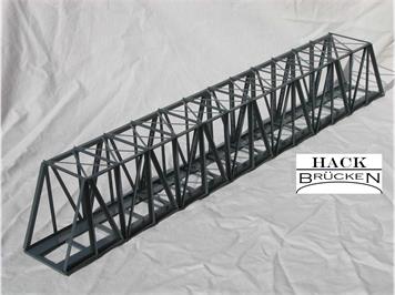 HACK 11450 Kastenbrücke 63 cm massive Streben grau K63, Fertigmodell aus Weissblech - H0