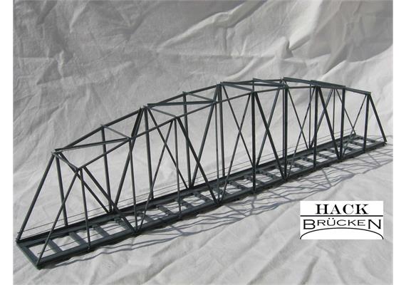 HACK 13450 Bogenbrücke 50 cm grau, B50 Fertigmodell aus Weissblech - H0 (1:87)